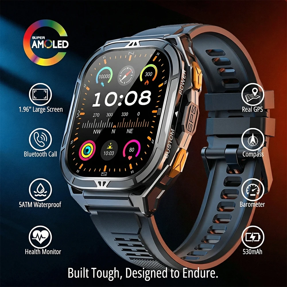 Smartwatch Health Watches - Роскошные умные часы AMOLED с GPS,