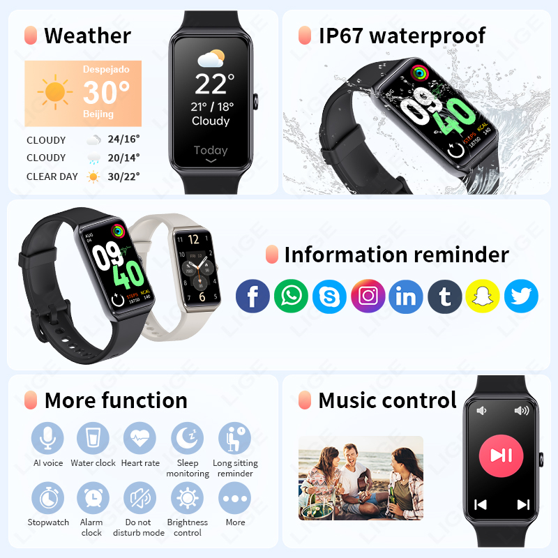Смарт-браслет LIGE для пар: мо – обзор и цена Smartwatch Latest Watches For Women
